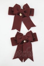 画像1: Hoshibako Works / ハートビーツバレンタイン ヘアクリップ2個セット  ボルドー I-26-06-23-124-LO-AC-SA-ZI (1)