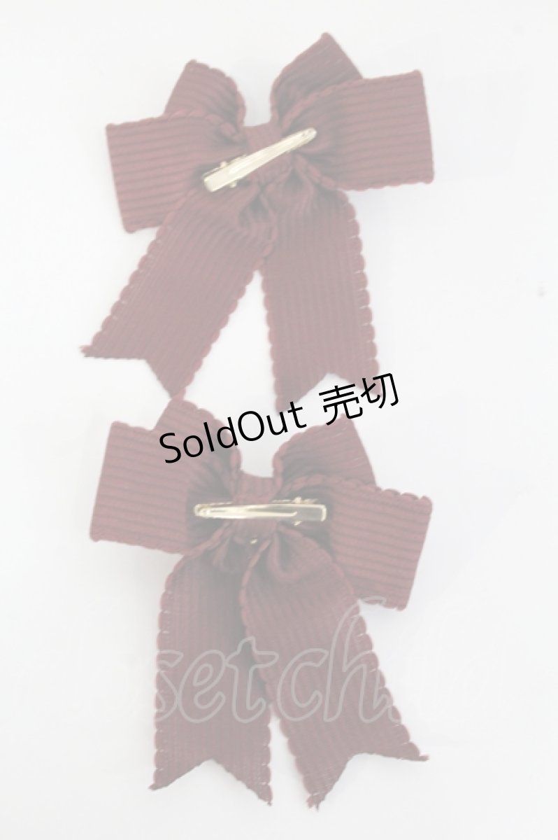 画像2: Hoshibako Works / ハートビーツバレンタイン ヘアクリップ2個セット  ボルドー I-26-06-23-124-LO-AC-SA-ZI (2)