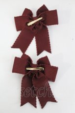 画像2: Hoshibako Works / ハートビーツバレンタイン ヘアクリップ2個セット  ボルドー I-26-06-23-124-LO-AC-SA-ZI (2)