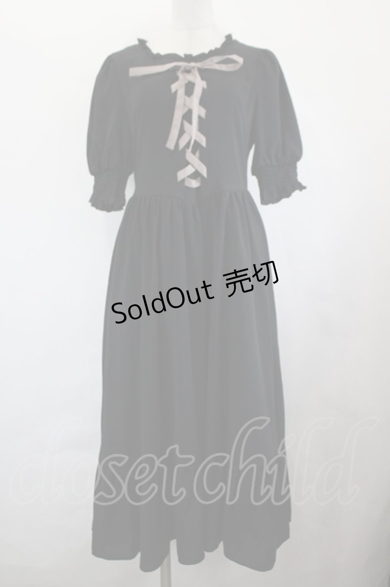 画像1: m petit by misako / AMレースアップワンピース M 黒 I-26-06-23-026-LO-OP-SA-ZI (1)