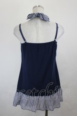 画像3: axes femme / ストライプシフォンリボンキャミソール  ネイビー I-26-06-25-040-AX-TO-SA-ZI (3)