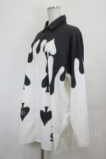 画像2: TRAVAS TOKYO / メルティプリントシャツ  黒Ｘ白 I-26-06-25-048-PU-BL-SA-ZI (2)