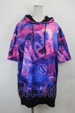 画像1: NieR Clothing / 総柄パーカー  ピンクＸ青 I-26-06-25-049-PU-TO-SA-ZI (1)
