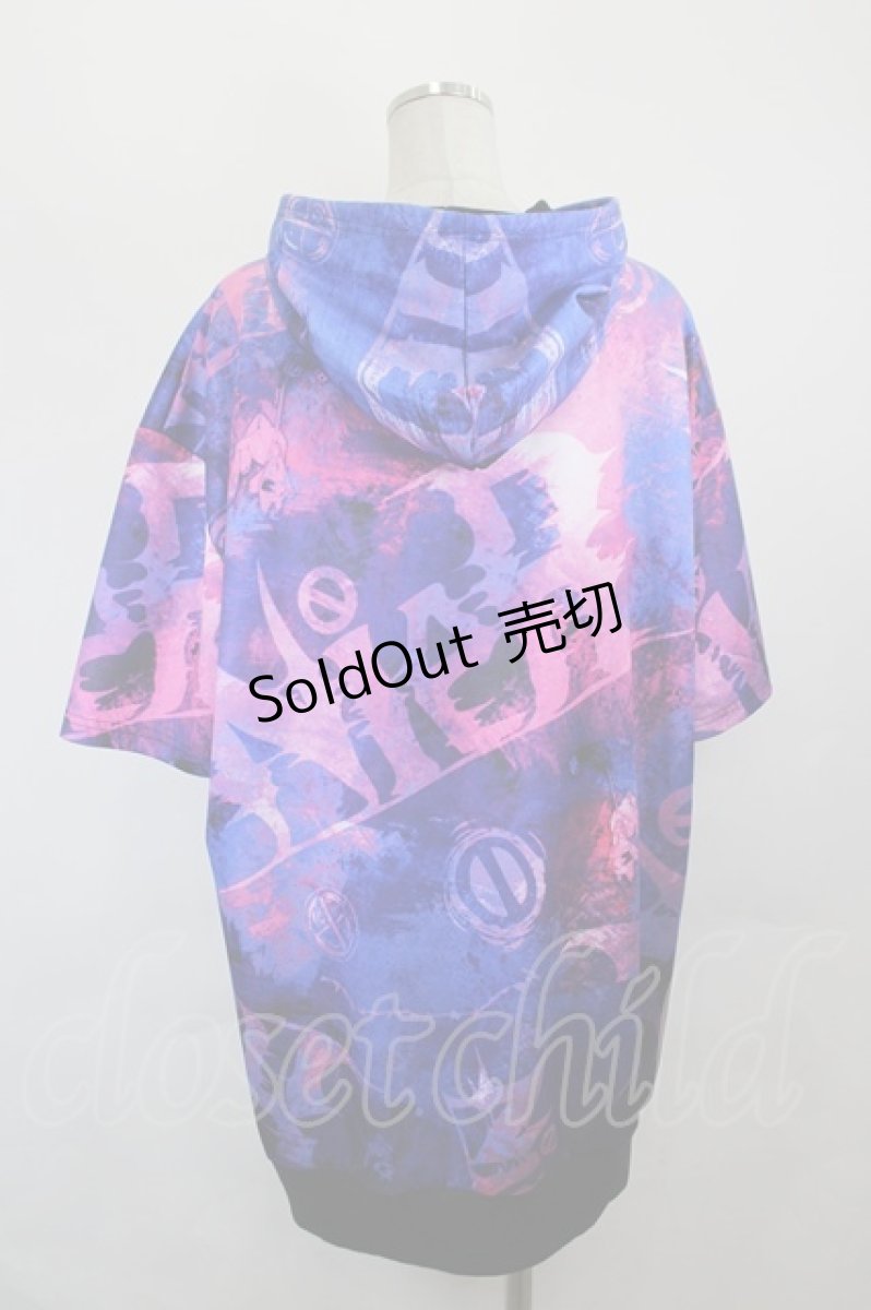 画像3: NieR Clothing / 総柄パーカー  ピンクＸ青 I-26-06-25-049-PU-TO-SA-ZI (3)