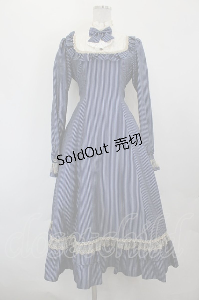 画像1: Victorian maiden / レジメンタルクラシカルドールロングドレス  ネイビー I-26-06-25-054-CL-OP-SA-ZI (1)