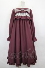 画像1: Melody BasKet / フリルドールハイウエストワンピース M ボルドー I-26-06-25-055-LO-OP-SA-ZI (1)