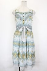 画像1: axes femme / 花×レース柄ワンピース M サックス I-26-06-25-069-AX-OP-SA-ZI (1)