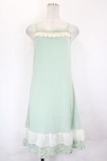 画像1: axes femme / パールレースキャミロングワンピース  ミントＸ白 I-26-06-25-076-AX-TO-SA-ZI (1)