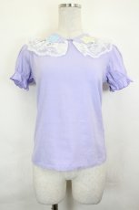 画像1: Nile Perch / 流れ星ワッペン半袖カットソー  ラベンダー I-26-06-25-010-LO-TO-SA-ZI (1)