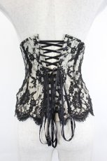 画像2: EXCENTRIQUE / French River Lace Corset  アイボリーＸ黒 I-26-06-25-106-EL-ZA-SA-ZI (2)