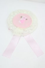 画像2: Nile Perch / くまレースリボンブローチ  アイボリーＸピンク I-26-06-25-130-LO-AC-SA-ZI (2)