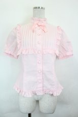 画像1: metamorphose / ピンタックヨークブラウス（2011）  ピンク I-26-06-25-002-ME-BL-SA-ZI (1)