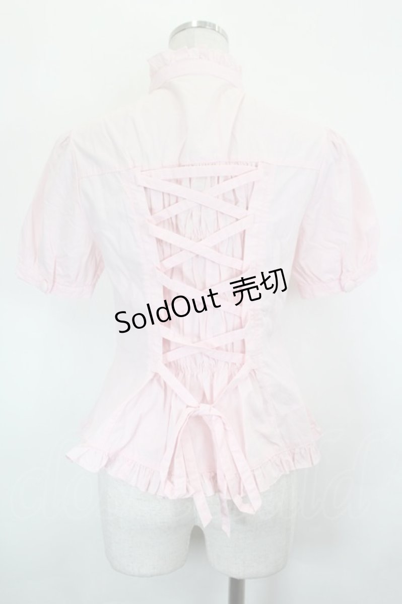 画像2: metamorphose / ピンタックヨークブラウス（2011）  ピンク I-26-06-25-002-ME-BL-SA-ZI (2)