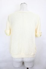 画像2: axes femme / フロントレースZIPシースルー半袖カーディガン  生成り I-26-06-25-019-AX-TO-SA-ZI (2)