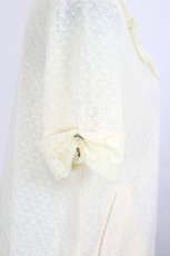 画像3: axes femme / フロントレースZIPシースルー半袖カーディガン  生成り I-26-06-25-019-AX-TO-SA-ZI (3)
