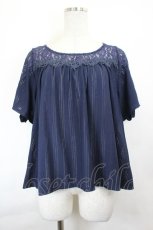 画像1: axes femme / レース切替トップス  ネイビー I-26-06-25-022-AX-TO-SA-ZI (1)