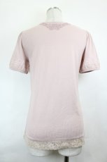 画像2: axes femme / ストーンフラワーレース半袖カットソー  ピンク I-26-06-25-030-AX-TO-SA-ZI (2)