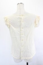 画像2: INGEBORG / 後ろボタンチュールスリーブブラウス M ベージュ I-26-06-27-023-LO-BL-SA-ZI (2)