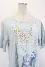 画像4: PINK HOUSE / ウサギアップリケカットソーチュニック  サックス I-26-06-27-029-LO-TS-SA-ZI (4)