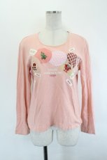 画像1: PINK HOUSE / サンタ柄パッチワーク長袖Tシャツ L ピンク I-26-06-27-041-LO-TS-SA-ZI (1)