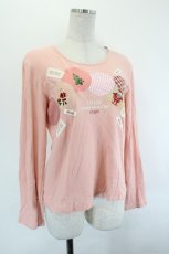 画像3: PINK HOUSE / サンタ柄パッチワーク長袖Tシャツ L ピンク I-26-06-27-041-LO-TS-SA-ZI (3)