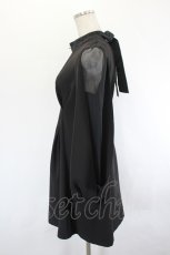 画像2: couture BY ROJITA / 袖シアー切替リボンワンピース  黒 I-26-06-27-053-LO-OP-TE-ZI (2)