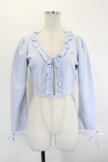 画像1: axes femme POETIQUE / フリルクロップドカットカーディガン  サックス I-26-06-27-007-AX-TO-TE-ZI (1)