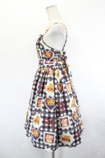 画像2: axes femme kawaii / ベアズベーカリー柄ジャンスカ  黒 I-26-06-27-058-AX-OP-TE-ZI (2)