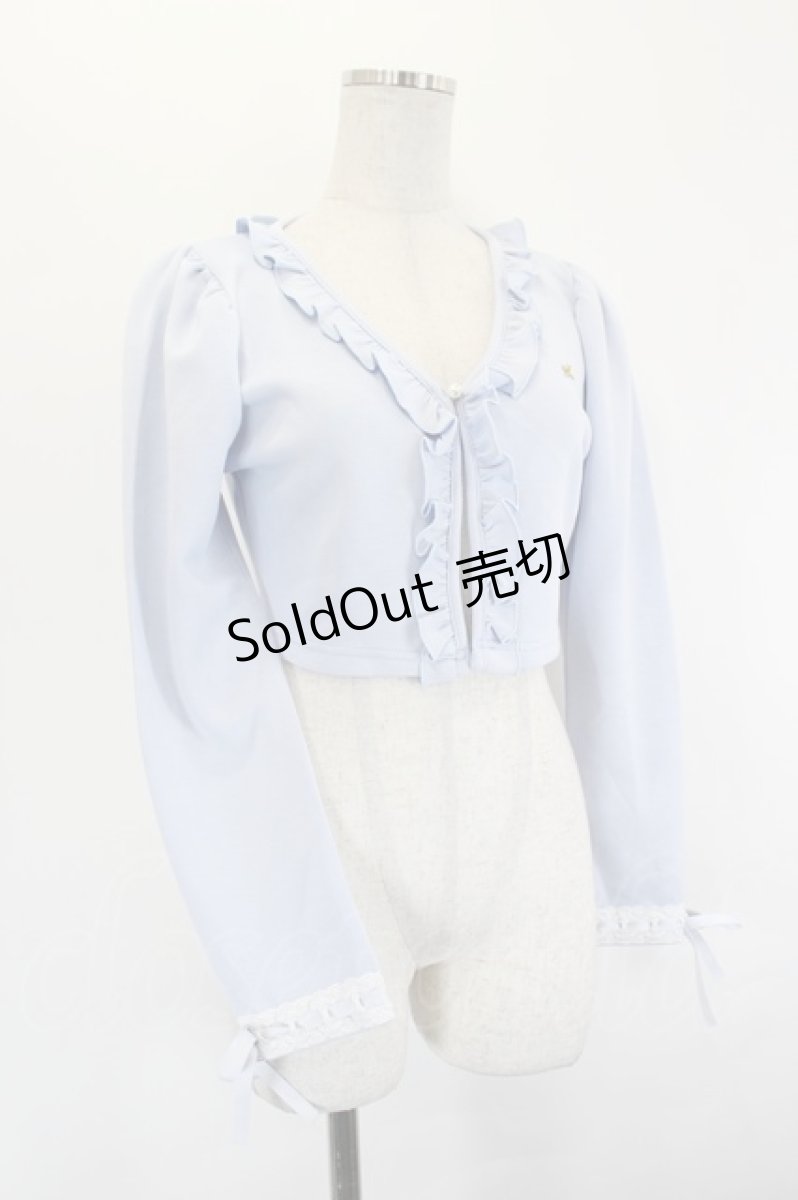 画像3: axes femme POETIQUE / フリルクロップドカットカーディガン  サックス I-26-06-27-007-AX-TO-TE-ZI (3)