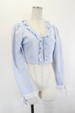 画像3: axes femme POETIQUE / フリルクロップドカットカーディガン  サックス I-26-06-27-007-AX-TO-TE-ZI (3)
