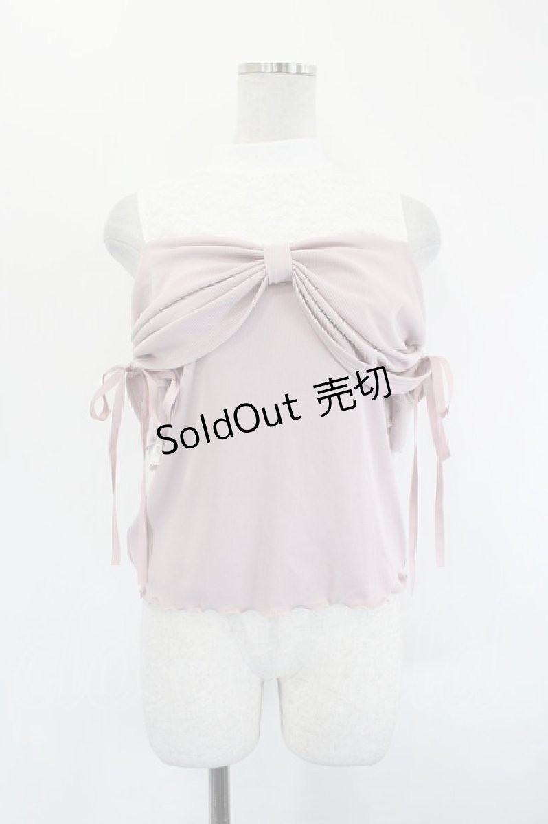 画像1: axes femme POETIQUE / リボンデザイン肩あきプルオーバー  ピンク I-26-06-27-010-AX-TO-TE-ZI (1)