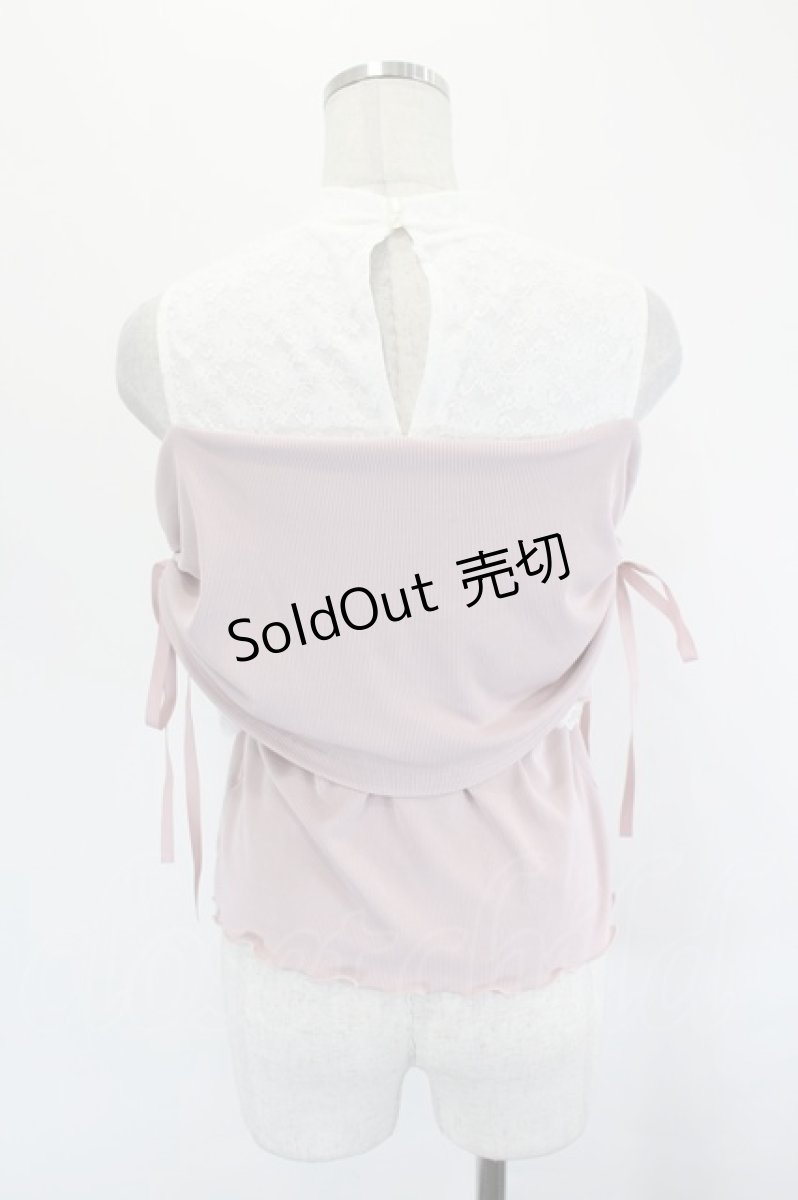 画像2: axes femme POETIQUE / リボンデザイン肩あきプルオーバー  ピンク I-26-06-27-010-AX-TO-TE-ZI (2)