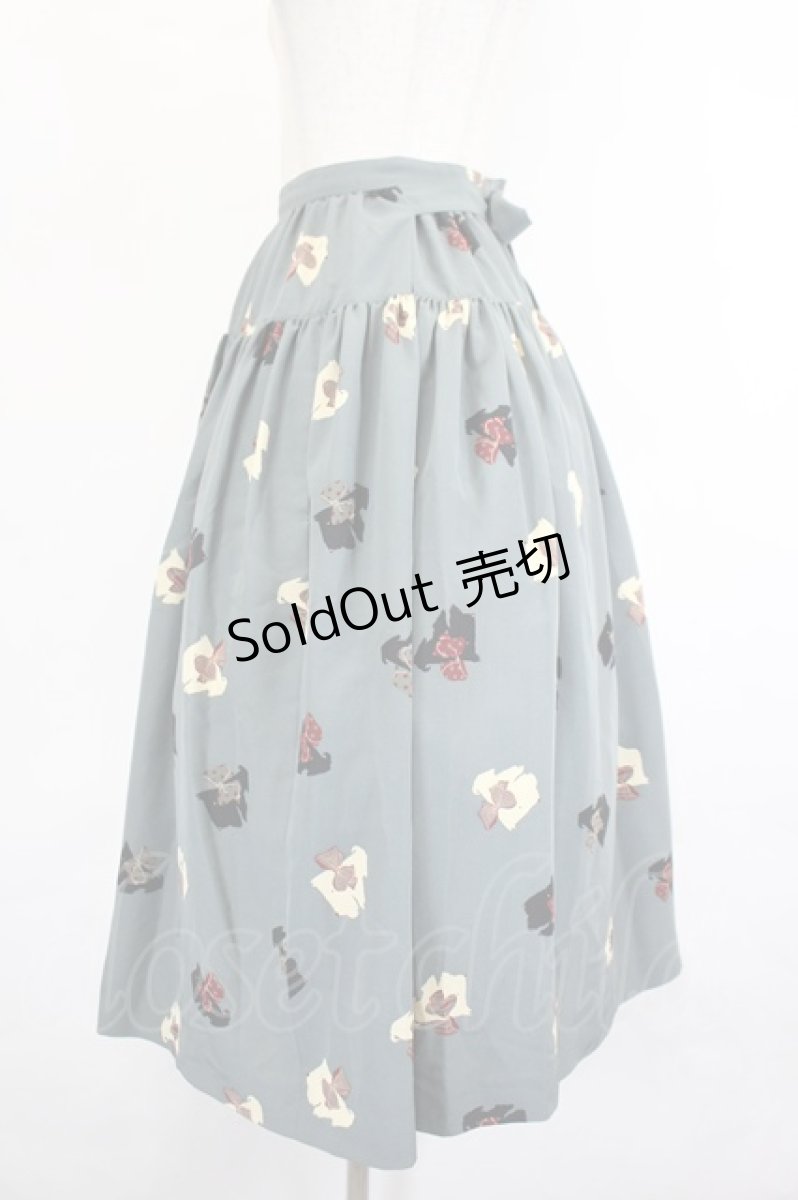 画像2: PINK HOUSE / テリア柄スカート  青 I-26-06-27-091-LO-SK-SA-ZI (2)