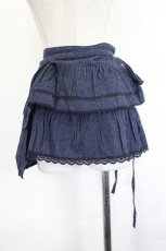 画像3: PINK HOUSE / フラワー刺繍フリルデニムエプロン  青デニム I-26-06-27-092-LO-ZA-SA-ZI (3)