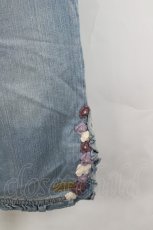 画像2: PINK HOUSE / 裾フラワー刺繍デニムパンツ L サックスデニム I-26-06-27-113-LO-PA-SA-ZI (2)