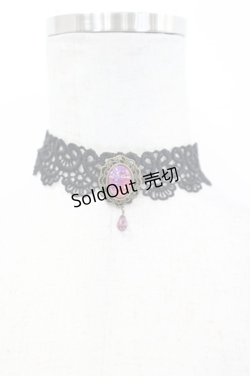 画像1: LOLITAその他(お買取対象外) / パールレースチョーカー  黒Ｘピンク I-26-06-27-115-LO-AC-SA-ZI (1)