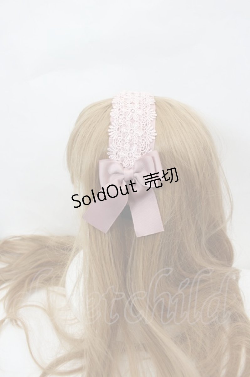画像2: m petit by misako / TT*AMレースカチューシャ  ピンク I-26-06-27-124-LO-AC-TE-ZI (2)