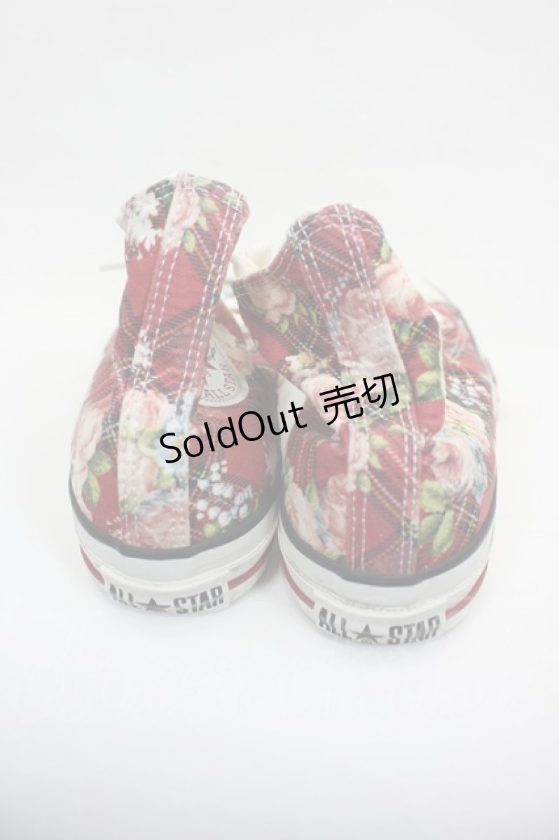画像3: PINK HOUSE / CONVERSE X PINK HOUSE フラワーチェックプリントハイカットスニーカー 24.5 赤チェック I-26-06-27-130-LO-SH-TE-ZI (3)