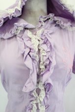 画像4: PUTUMAYO / ねこ耳フード付き刺繍入りフリルブラウス  ラベンダー I-26-06-27-017-PT-BL-TE-ZI (4)