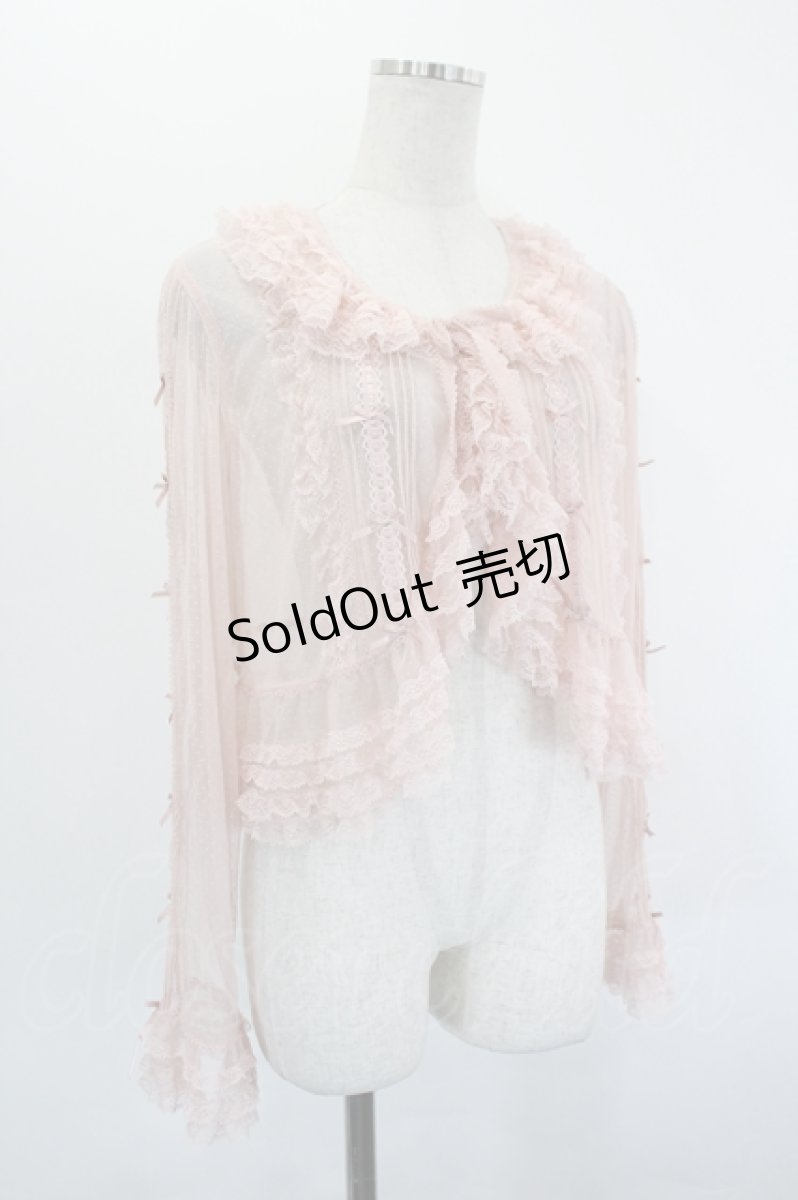 画像3: PINK HOUSE / はしごリボンドットチュールボレロ  ピンク I-26-06-29-022-LO-TO-TE-ZI (3)