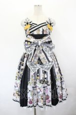 画像1: metamorphose / いろどり花てまり タックジャンパースカート 1 黒 I-26-06-29-045-ME-OP-SA-ZI (1)