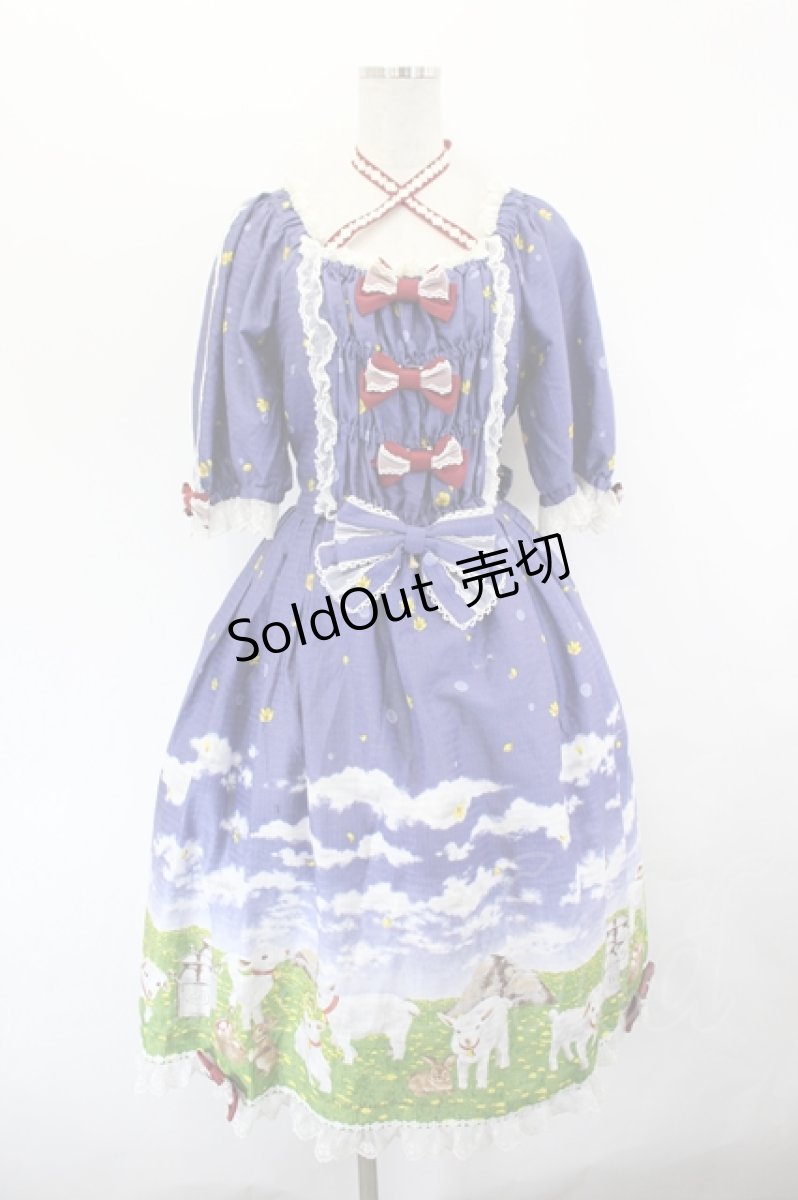画像1: metamorphose / Dreamy Little Farm ワンピース  ブルー I-26-06-29-048-ME-OP-TE-ZI (1)