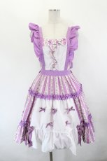 画像1: axes femme kawaii / ハミングフローラジャンスカ M ラベンダーＸ白 I-26-06-29-049-AX-OP-SA-ZI (1)