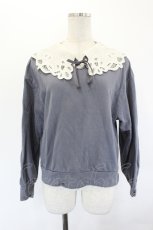 画像1: Fi.n.t / カットワーク付け衿スウェットプルオーバー  ブルーグレー I-26-06-29-066-CA-TO-TE-ZI (1)