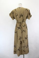 画像3: INGEBORG / リボン×ドット柄ポリワンピース  ベージュ I-26-06-29-072-LO-OP-TE-ZI (3)