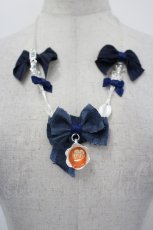 画像1: LOLITAその他(お買取対象外) / リボンティーカップモチーフネックレス  ネイビーＸ白 I-26-06-29-099-LO-AC-SA-ZI (1)