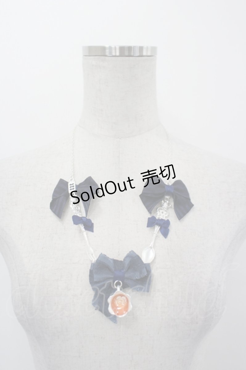 画像2: LOLITAその他(お買取対象外) / リボンティーカップモチーフネックレス  ネイビーＸ白 I-26-06-29-099-LO-AC-SA-ZI (2)
