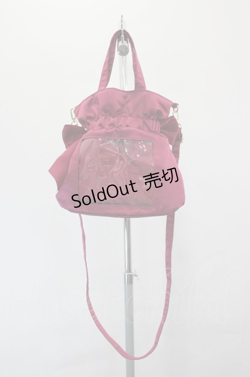 画像2: Maison de FLEUR / クリアダブルリボン2Wayトート  ボルドー I-26-06-29-102-LO-BG-SA-ZI (2)