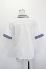 画像2: Fi.n.t / セーラー開衿シャツ  白×ブルー I-26-06-29-009-CA-BL-TE-ZI (2)