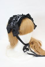 画像2: BABY,THE STARS SHINE BRIGHT / ミラベル〜Rosy Memory〜ヘッドドレス  黒×白 I-26-06-29-109-BA-AC-TE-ZI (2)